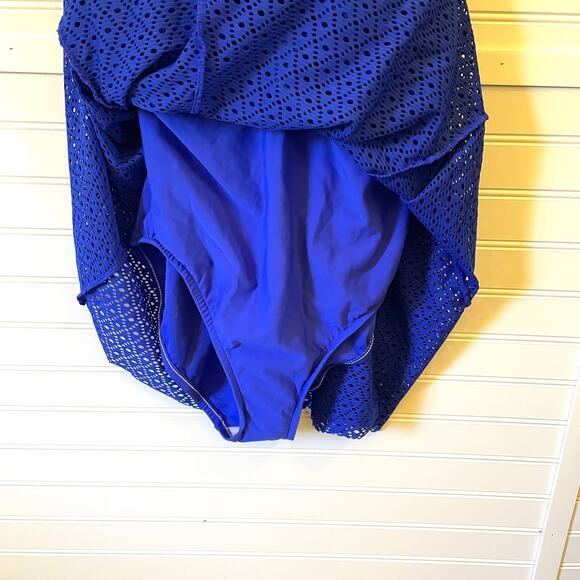 NWT Swim Solutions Tummy Control Bust Support Twist Front Crochet Swimdress - Picture 5 of 15